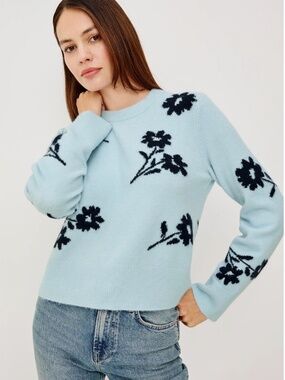 Anise Sweater ~ Winter Blue Floral